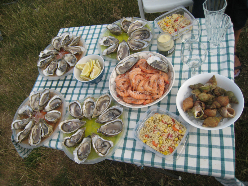 Austern Tisch, Meeresfrüchte