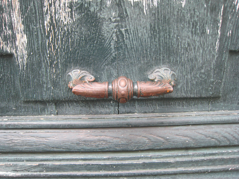 Türgriff, Kupfer, verwitterte Farbe,Tür, antik