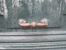 Türgriff, Kupfer, verwitterte Farbe,Tür, antik